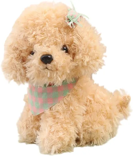 Miniatura 7 de Peluche de perro de 8 pulgadas, juguete de peluche para perro, gran regalo para niños en casa (marrón)