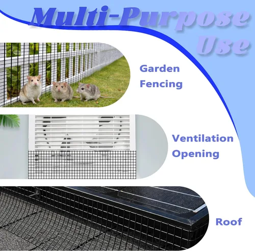 Miniatura 8 de PROLEE Protector de Pájaros para Panel Solar de 6 Pulgadas X 100 Pies, Protector Contra Bichos Antioxidante con 100 Clips Sujetadores, Malla