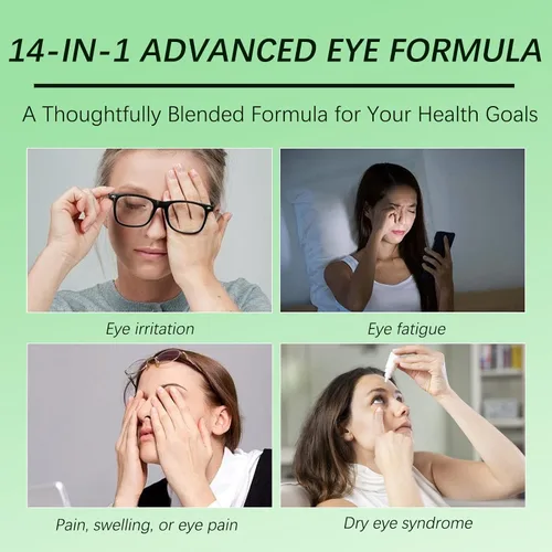 Miniatura 4 de Suplemento avanzado de vitaminas para los ojos 14 en 1 con luteína, zeaxantina, extracto de arándano y zinc para adultos, apoya la visión, la mácula