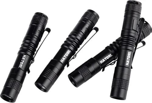 Miniatura 9 de HATORI Linterna LED brillante, súper mini linterna con luz de flash de alta lúmenes, luz de bolígrafo, linternas pequeñas para emergencias, linterna