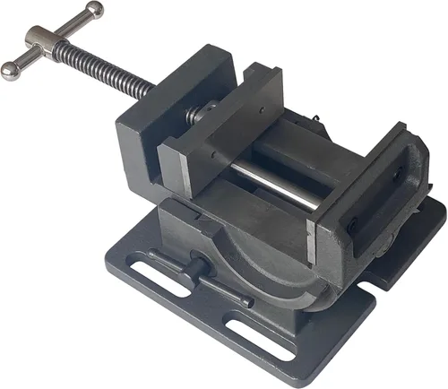 Miniatura 5 de HFS (R) Tornillo de prensa de hierro fundido de 4 pulgadas para taladrar, roscar y escariar con ajustes de ángulo, ancho de mandíbula de 4 pulgadas
