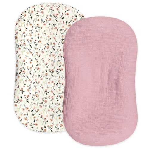 Miniatura 9 de Funda de muselina para tumbona de bebé suave de algodón orgánico, cubre para tumbona de recién nacido para bebés, niñas y niños (Azul)
