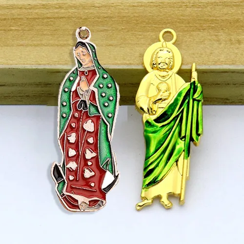 Miniatura 3 de 20 dijes de Virgen María San Judas para pulseras, cuentas de Virgencita Virgen De Guadalupe, joyería mexicana, colgante de rosario