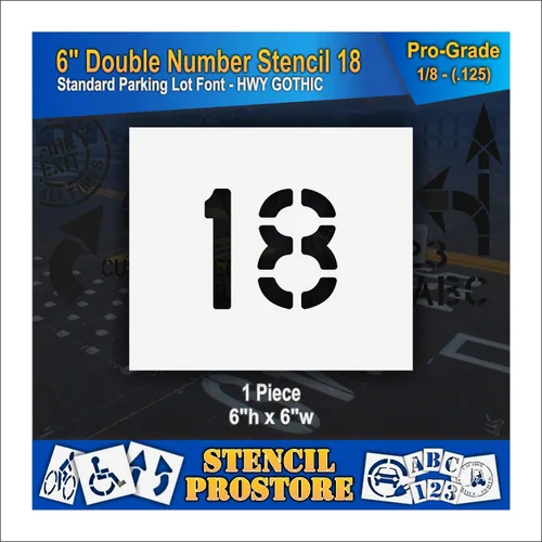 Miniatura 33 de Plantillas para pavimento, bordillo y WheelStop, plantilla de doble número de 6 pulgadas, (52) - 6 x 9 x 1/16 pulgadas (63 mil) - Resistentes