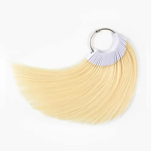 Anillos de color de cabello 100% cabello humano Prueba de muestra de color muestras de color 9 pulgadas Color de cabello rubio claro #613 Rubio Claro