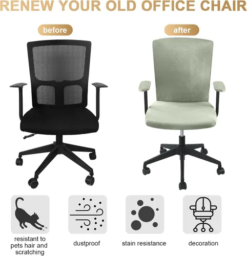 Miniatura 4 de Tallew Juego de 4 Fundas para Silla de Oficina, Fundas Universales Elásticas para Computadora, Fundas Protectoras Estiratables para Asiento