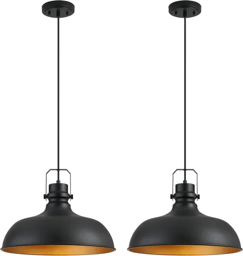 Miniatura 28 de Luces Colgantes de Granja de Níquel Cepillado Iluminación Colgante Mate para Isla de Cocina Industrial Altura Ajustable Vintage Luminarias Colgantes