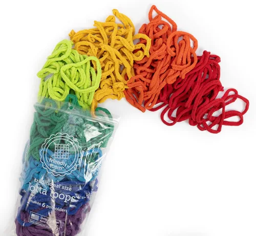 Miniatura 2 de Friendly Loom - Bucles de tejer de algodón de calidad en colores arcoíris – 7" Tamaño tradicional Teje 6 agarraderas funcionales Fabricado