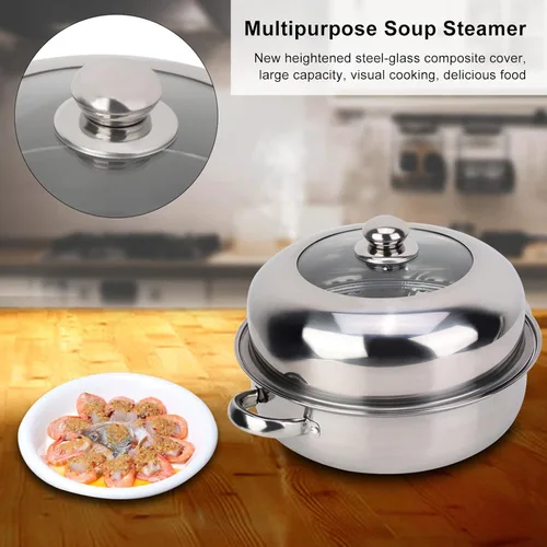 Miniatura 3 de Olla de vapor multifuncional de acero inoxidable de una sola capa, olla de vapor de alimentos olla olla de vapor para el hogar olla para cocinar