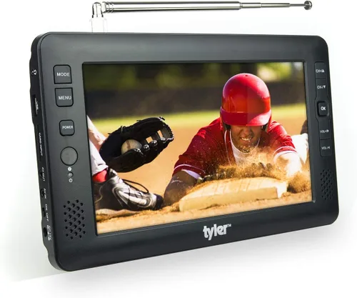Miniatura 3 de Tyler 9" 1080p TV LCD portátil con monitor, batería recargable, capacidad inalámbrica, HD-TV, USB, tarjeta SD, AC/DC, control remoto, soporte