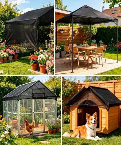 Miniatura 3 de e.share Tela de Sombra Negra 40% para Jardín - 20 Pies X 36 Pies Malla de Sombra Solar para Patio Exterior con Ojales, para Cubiertas de Plantas