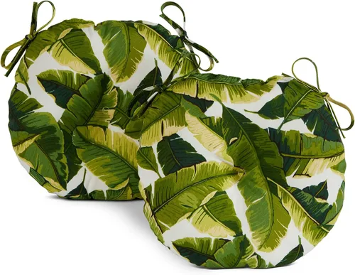 Miniatura 19 de South Pine Porch Cojín redondo para silla bistró de 15 pulgadas para exteriores (juego de 2), Aloha Black Floral