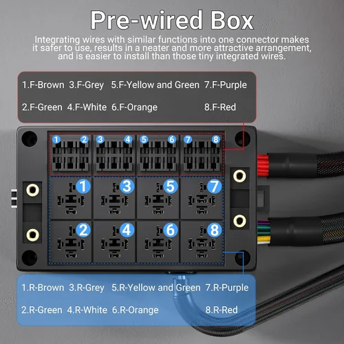 Miniatura 5 de DaierTek Caja de Fusibles y Bloque de Relés de 12V, 8 Relés 12 Fusibles de Cuchilla ATC/ATO Panel Precableado a Prueba de Polvo Caja de Fusibles