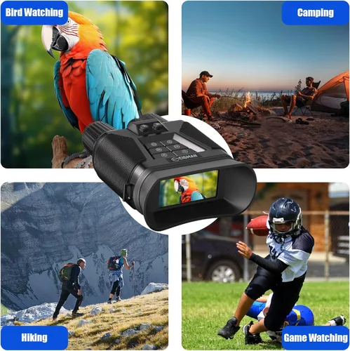 Miniatura 8 de Gafas de visión nocturna, binoculares de visión nocturna 4K para adultos, batería recargable de 5000mAh y tarjeta TF de 32 GB, binoculares