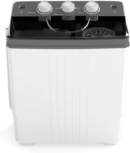 COSTWAY Lavadora portátil, doble tina de 20 libras de capacidad, lavadora compacta de lavandería (12 libras) y giratoria (8 libras), diseño duradero