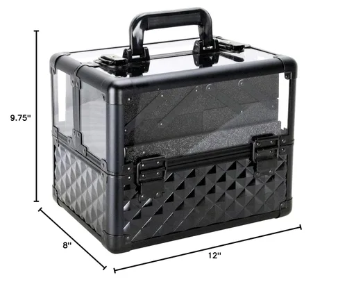 Miniatura 8 de Ver Beauty Estuche de maquillaje profesional con 4 bandejas extensibles, compartimento central grande, organizador de viaje con cerradura, carcasa