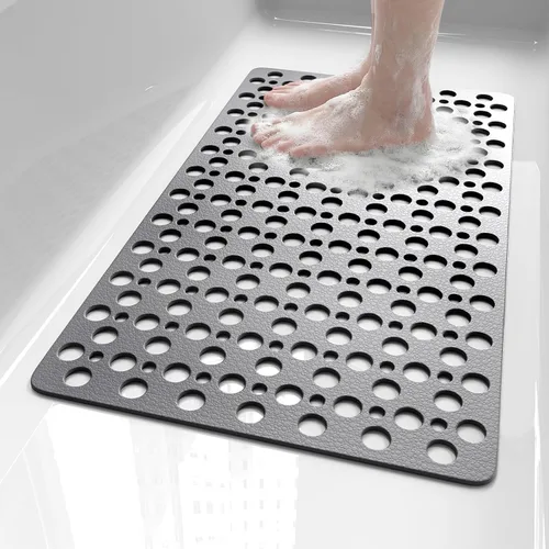 XIYUNTE Alfombra de Baño para Bañera Antideslizante Alfombra de Ducha - 28" x 15" Alfombra de Bañera TPE Suave Antideslizante Alfombras de Ducha