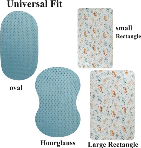 Miniatura 7 de Dot - Juego de sábanas para moisés, paquete de 2 sábanas elásticas ajustables para cuna, ultra suaves, ajuste universal, almohadilla rectangular