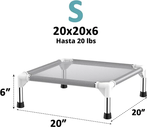 Miniatura 5 de Cama elevada para perros con tela refrescante Teslin - Catre ligero para perros pequeños, malla transpirable impermeable y lavable, cama elevada