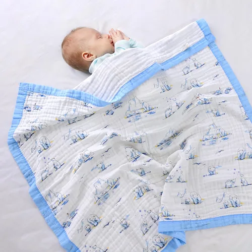 Miniatura 2 de Jay & Ava Mantas de muselina para bebé de 42' x 42', manta de algodón suave para niño pequeño, manta de muselina de 4 capas para cuna, manta de Dino