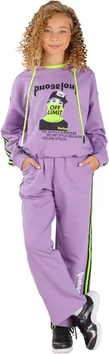 Miniatura 6 de LOCO LOCO - Conjunto de sudadera para niñas de algodón con capucha y pantalones deportivos para niñas de 9 a 15 años