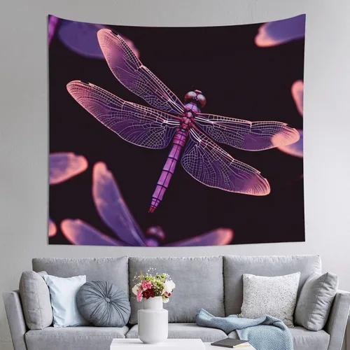 RLDOBOFE Tapestry Wall Tapestry for Living Room purple dragonfly Wall Hanging Soft Tapestries Wall Decoration for Bedroom Fashion Decor Tapestries