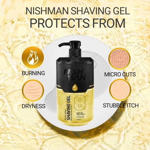 Miniatura 7 de Nishman Gel de Afeitar Activo Fresco 8 GOLD ONE