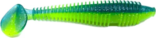Miniatura 26 de Phat Pak Baits - Phat Swimmer Keitech Style Paddletail Swimbait 3.8" 20ct acanalado perfumado suave plástico Bass pesca señuelo Paquete de variedades