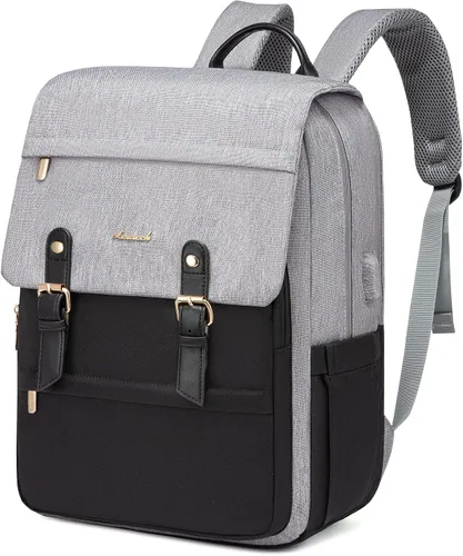 Miniatura 18 de LOVEVOOK Mochila para laptop para mujer, mochila de viaje vintage aprobada por aerolíneas de 15.6 pulgadas, mochila grande para computadora, mochila