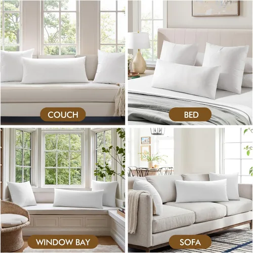 Miniatura 5 de MIULEE - Inserto de almohada de 14x36 pulgadas, almohada decorativa rectangular para cama, sofá, sillón, relleno de microfibra virgen lumbar