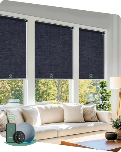 Miniatura 29 de Yoolax - cortinas enrollables motorizadas sin cenefa Vinilo opaco gris claro