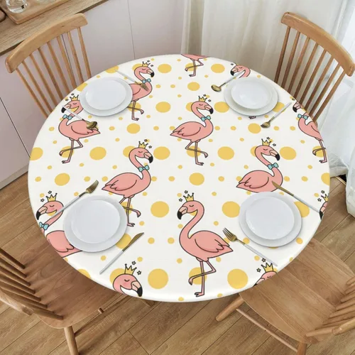 Miniatura 37 de Futterya Decorative Round Tablecloth Fitted Elastic Waterproof Table Cloth Cover Stretch Table Pad Cover for Parties Weddings Banquet Outdoor Events