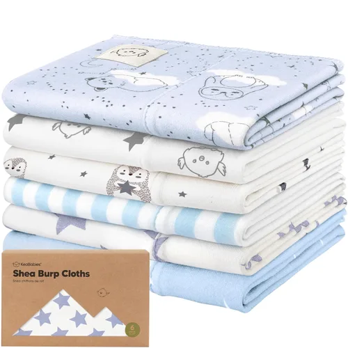 Miniatura 20 de Paños orgánicos para bebés niño y niña - Juego de 6 toallas grandes de algodón para eructar, paños para baba, súper absorbentes, ultra suaves