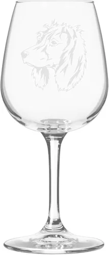 Miniatura 204 de Copa de vino de 12.75 onzas con diseño de perro grabado