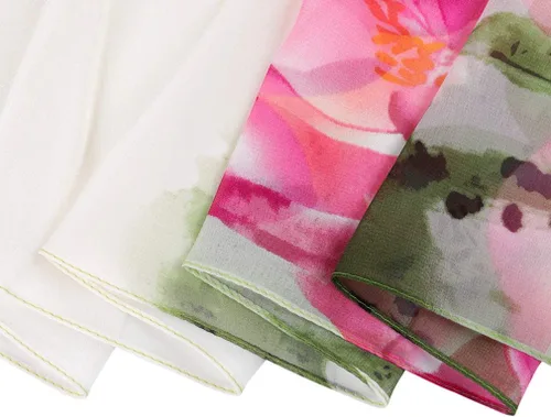 Miniatura 7 de E-Clover Bufanda transparente de gasa suave con estampado floral para mujer