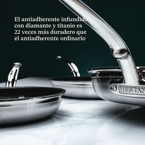 Miniatura 7 de Hestan ProBond TITUM forjado – Acero inoxidable revestido profesional, antiadherente, sartén (8.5 pulgadas), compatible con inducción, fabricado sin