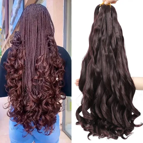 Miniatura 34 de WIPPORYA Cabello Rizado Francés para Trenzar de 24 Pulgadas, 6 Paquetes de Cabello Ondulado Suelto Elástico para Crochet Pre-Estirado 3.53