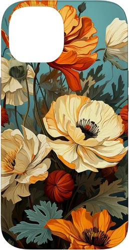 Miniatura 4 de Funda de flores mexicanas para iPhone 12 Pro Max Marigold Flower and Teal Aqua Blue Cyan
