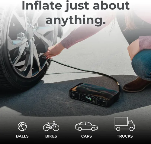 Miniatura 3 de HALO Bolt Air 58830 Cargador de batería portátil para automóvil Compresor de aire de 100 PSI, banco de energía USB de 58.8Wh, foco de emergencia
