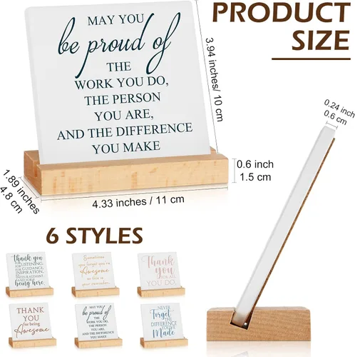 Miniatura 2 de Sieral 6 paquetes de regalos de agradecimiento para empleados para mujeres, decoración de escritorio con letrero inspirador de agradecimiento