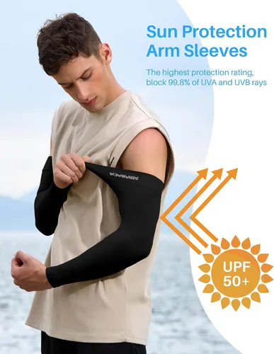 Miniatura 2 de KMMIN - Mangas para brazo con protección de rayos ultravioleta para conducción, ciclismo, golf, baloncesto.
