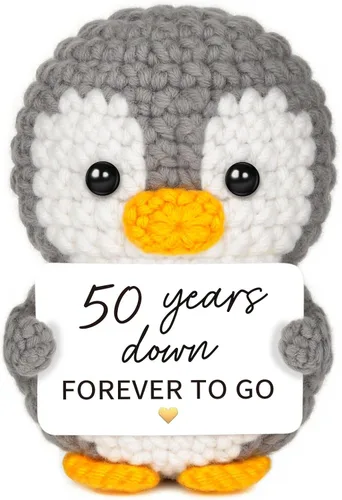 Miniatura 7 de Regalos de 1 año para aniversario de novio, novia, pingüino de ganchillo hecho a mano