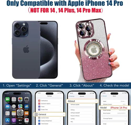 Miniatura 209 de Misscase Funda magnética con purpurina para iPhone 11 compatible con MagSafe, protección completa, delgada, a prueba de golpes, antiarañazos