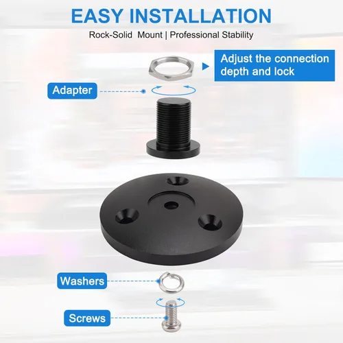Miniatura 3 de Soporte de micrófono de escritorio para Shure MV7/MV7+, base de micrófono desmontable de perfil bajo premium con tuerca de bloqueo, soporte
