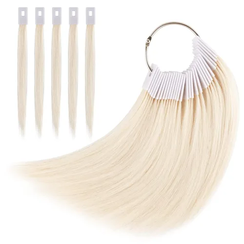 Miniatura 11 de Noverlife 30 muestras de cabello puro para prueba de color, cabello humano Remy real, kit de prueba de anillo de color de cabello negro, muestra