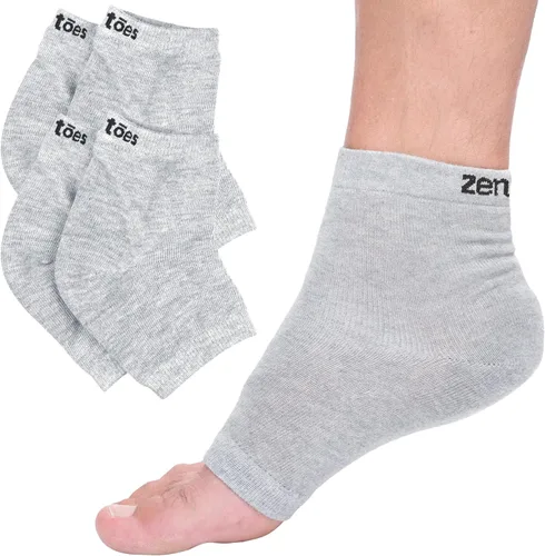 ZenToes Calcetines hidratantes para el tratamiento de talones agrietados, vitamina E, aceite de oliva y aceite de jojoba, calcetines de talón,