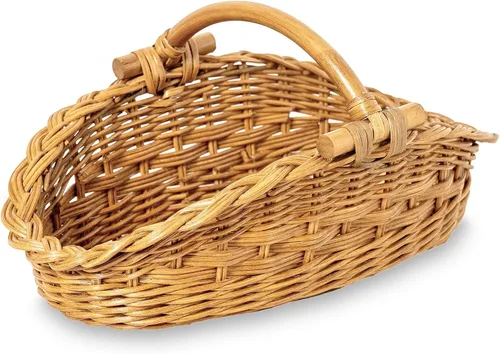 The Basket Lady Cesta de Mimbre Recolectora, Pequeña, 18.5 pulg. L x 10 pulg. A x 9 pulg. Al, Sandstone (Se Vende Individualmente)
