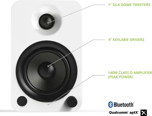 Miniatura 2 de Kanto YU4GW Altavoces alimentados con Bluetooth y preamplificador de phono incorporado Encendido y apagado automáticos Control remoto incluido