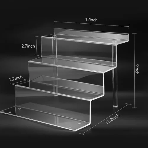 Miniatura 2 de bigantss Estante acrílico de 12 pulgadas para organizador de perfumes, estantes Funko POP de 4 niveles, organizador de colonia, soporte