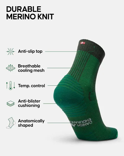 Miniatura 2 de DANISH ENDURANCE Calcetines de senderismo, ligeros, calcetines de lana merino para hombres y mujeres, absorben la humedad y térmicos, paquete de 3